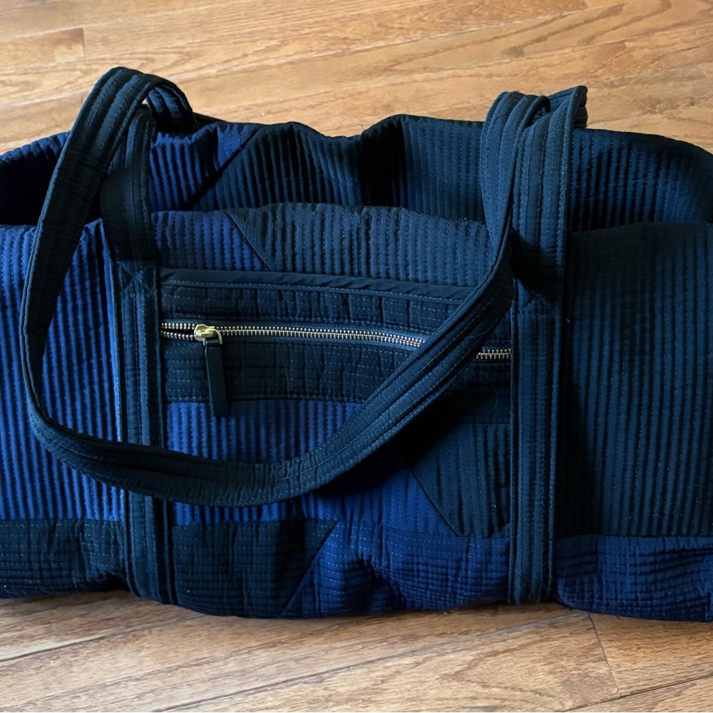 Vera Bradley Quilted black and Navy Duffle